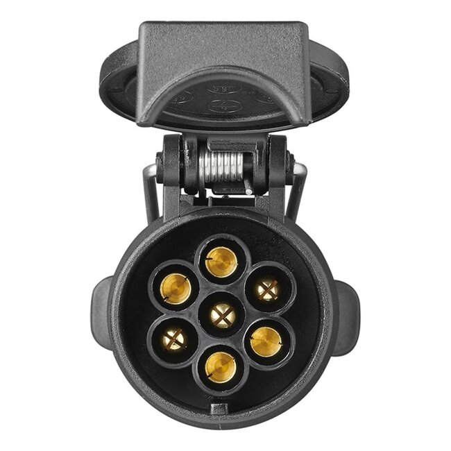 ProPlus Zwevende aanhangerstekker - 7-polig - kunststof - met haak - zwart