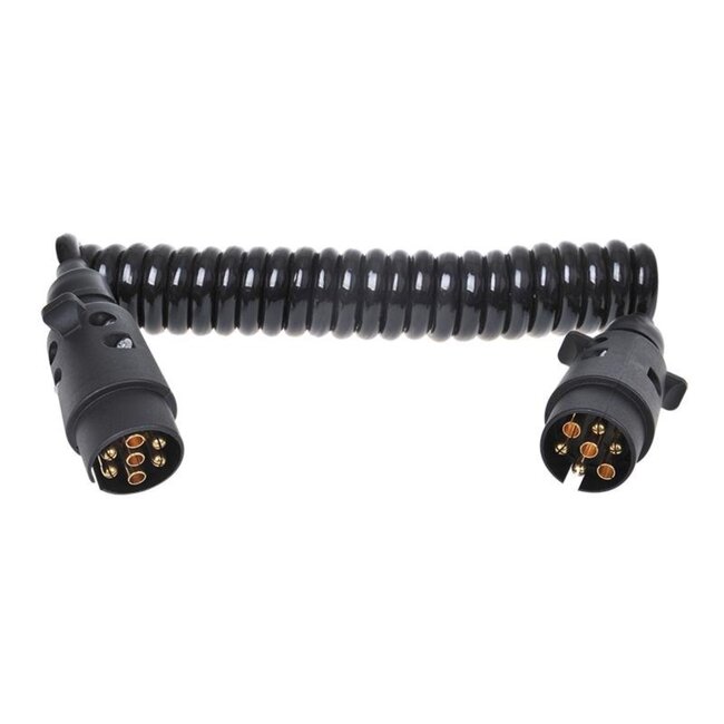 ProPlus Spiraalkabel - 3 meter - 2 x 7-polige stekker - flexibel ontwerp