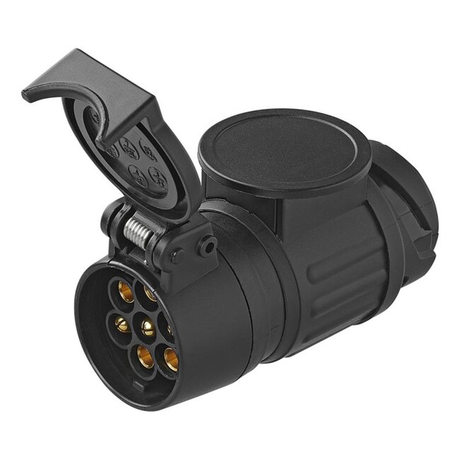 ProPlus Verloopstekker - 13 naar 7 polig - 12V - 10 cm - zwart
