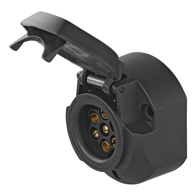 ProPlus Stekkerdoos - 7 + 1 polig - PVC - zwart - automatisch afschakelcontact