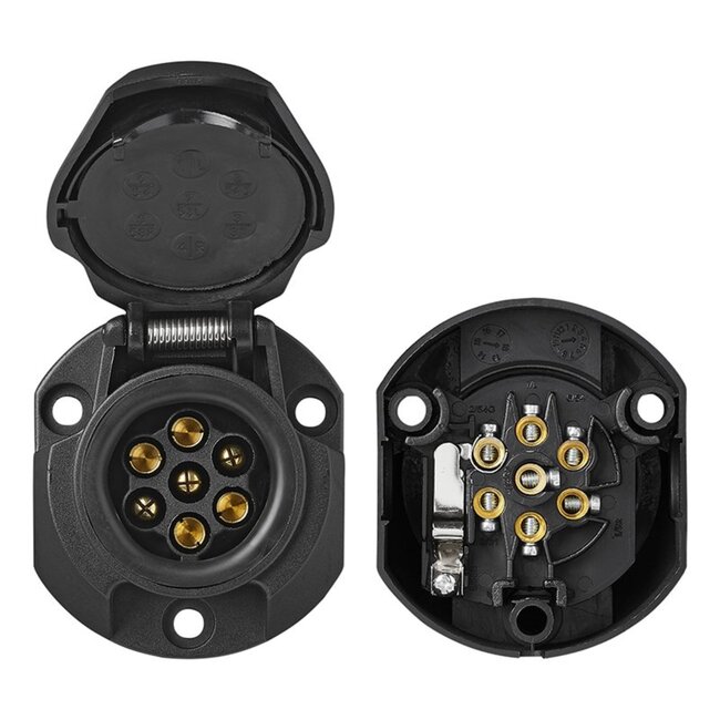 ProPlus Stekkerdoos - 7 + 1 polig - PVC - zwart - automatisch afschakelcontact