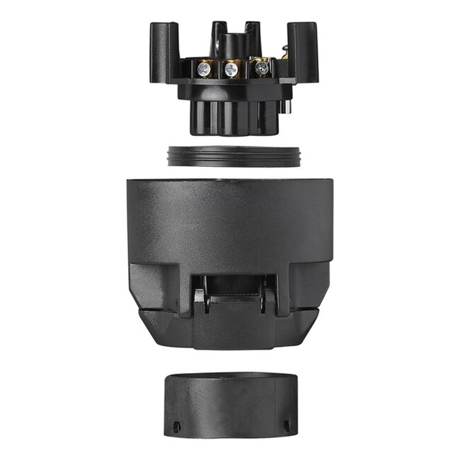 ProPlus Stekkerdoos - 7 + 1 polig - PVC - zwart - automatisch afschakelcontact