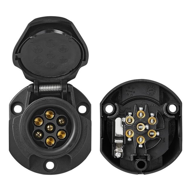 ProPlus Stekkerdoos - 7 + 1 polig - met mistlichtschakelaar - PVC - zwart