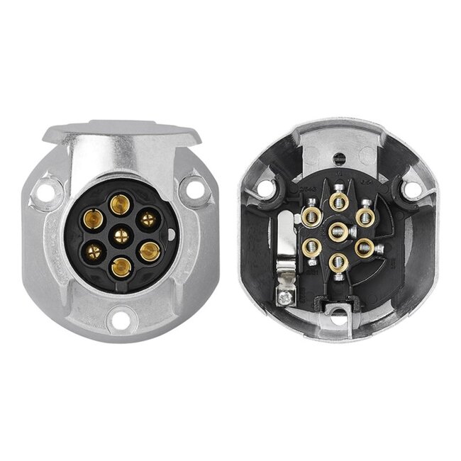 ProPlus Stekkerdoos - 7 + 1 polig - met mistlichtschakelaar - metaal