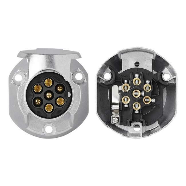 ProPlus Stekkerdoos - 7 + 1 polig - met mistlichtschakelaar - metaal