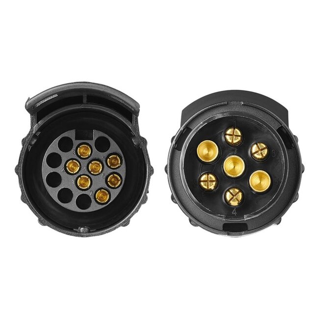 ProPlus Verloopstekker - 7-polig naar 13-polig - 12V - Robuuste kunststof behuizing - 82 mm lengte