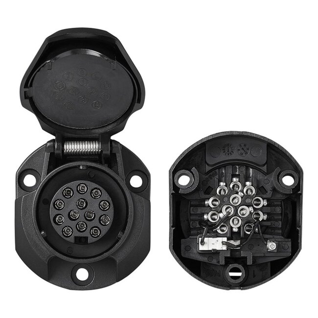 ProPlus Stekkerdoos - 13-polig - micro-switch - zwart - kunststof