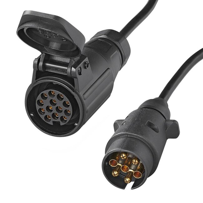 ProPlus Verloopkabel - 7-polig naar 13-polig - 80 cm - Voor aanhanger