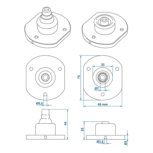 ProPlus Afdichtingsrubber voor stekkerdoos - 6 x 7 x 2 cm - zwart - blisterverpakking