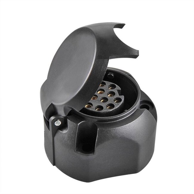 ProPlus Stekkerdoos - 13-polig - PVC - met afdichtingsrubber - zwart