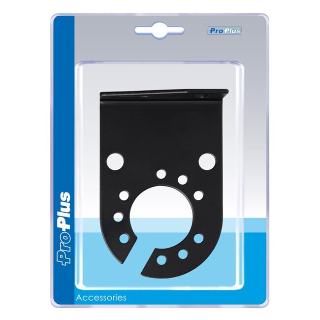 ProPlus Gehoekte stekkerdooshouder - metaal - 8 x 5 cm - zwart - voor 7 en 13-polige stekkerdozen