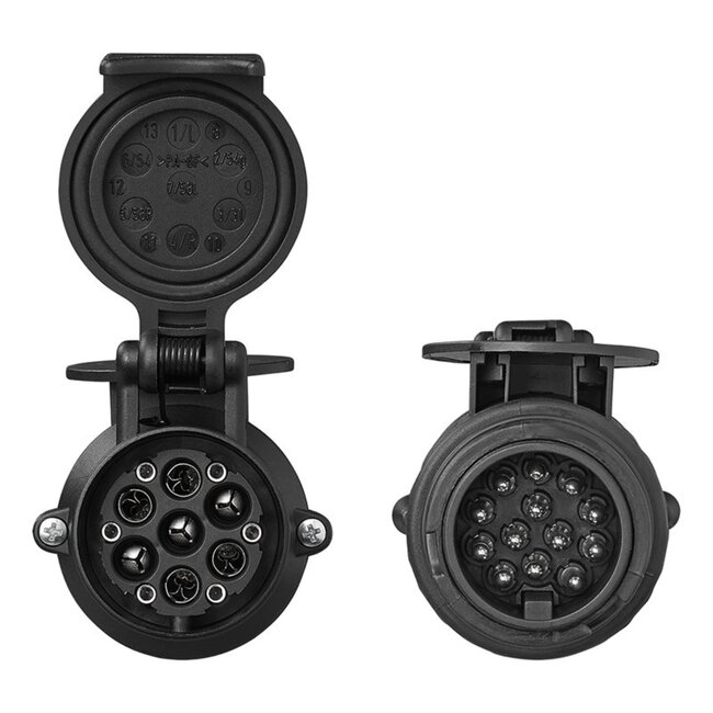 ProPlus Verloopstekker - 13-polig Jaeger naar Multicon-West - zwart - kunststof - 10x4.5x6 cm