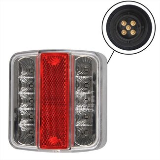 Pro Plus Achterlicht Aanhangwagen - Caravan - 4 Functies - 98 x 105 mm - 14-LED met 5 Pins EC Aansluiting