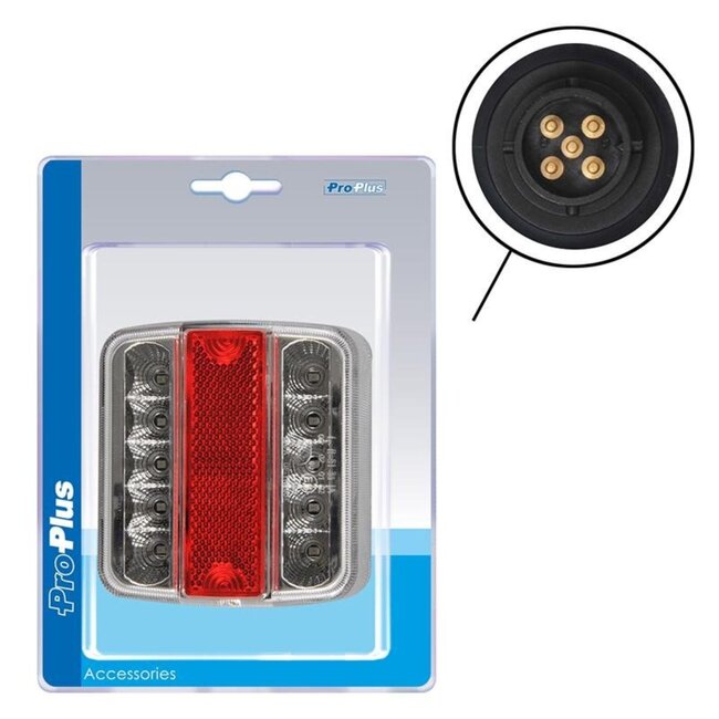 ProPlus Achterlicht aanhangwagen/caravan - 4 functies - 14-LED - 98 x 105 mm - 5-pins EC aansluiting