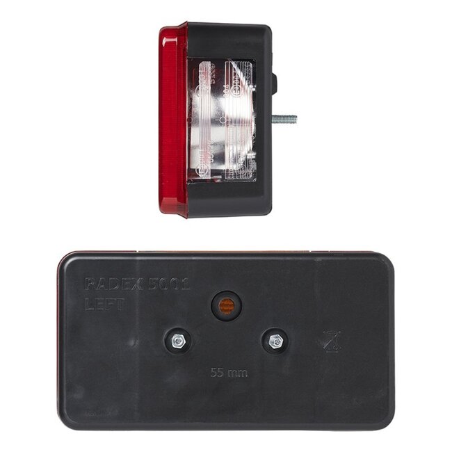 ProPlus Achterlicht aanhangwagen/caravan - 5 functies - links - 194 x 104 mm - rood