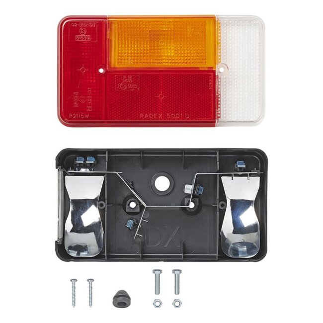 ProPlus Achterlicht aanhangwagen/caravan - 5 functies - links - 194 x 104 mm - rood