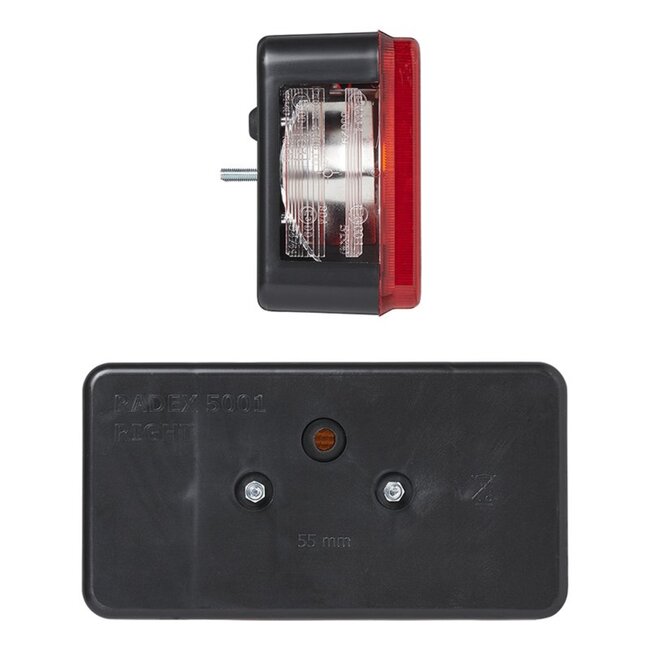 ProPlus Achterlicht aanhangwagen/caravan - 5 functies - rechts - 194 x 104 mm - rood