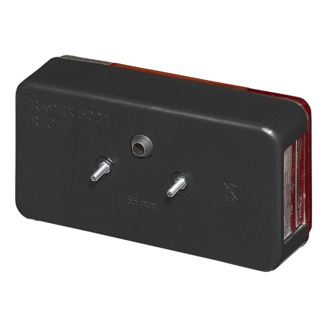 ProPlus Achterlicht aanhangwagen/caravan - 5 functies - rechts - 194 x 104 mm - rood