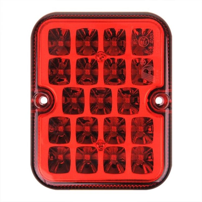 ProPlus Mistachterlicht - 19 LED's - 12V/24V - E-keur - 100 x 81 mm - Rood