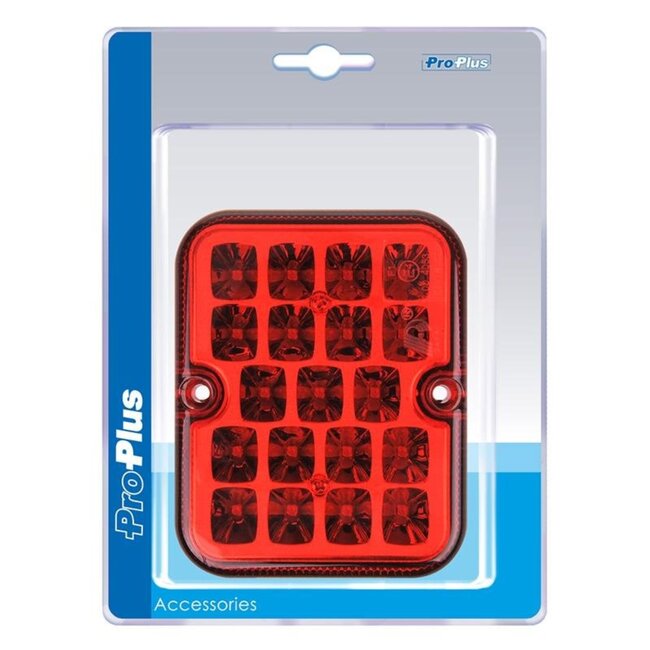 ProPlus Mistachterlicht - 19 LED - Waterdicht - 100 x 81 mm - Rood
