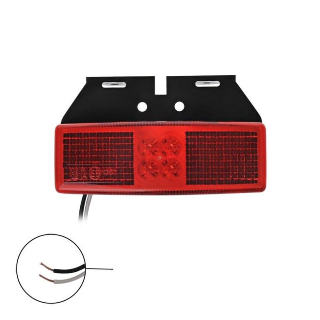 Pro Plus Markeringslamp - Contourverlichting met Houder - 110 x 40 mm - 12 en 24 Volt - LED - Rood