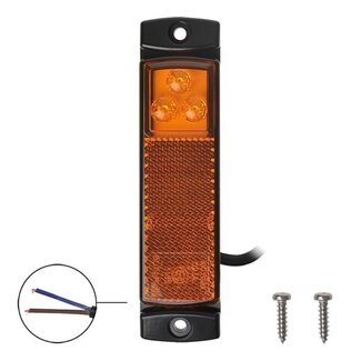 Pro Plus Markeringslamp - Contourverlichting - 126 x 30 mm - 12 en 24 Volt - LED - Oranje - blister