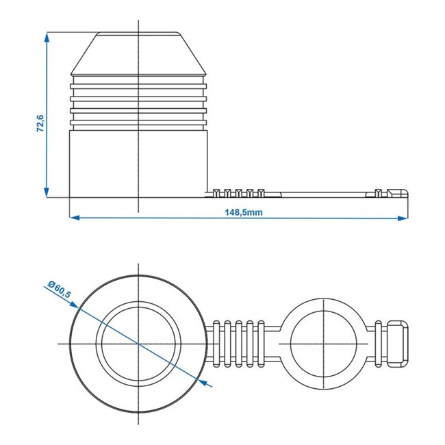ProPlus Trekhaakdop met ring - rubber - universeel - zwart - 7 cm