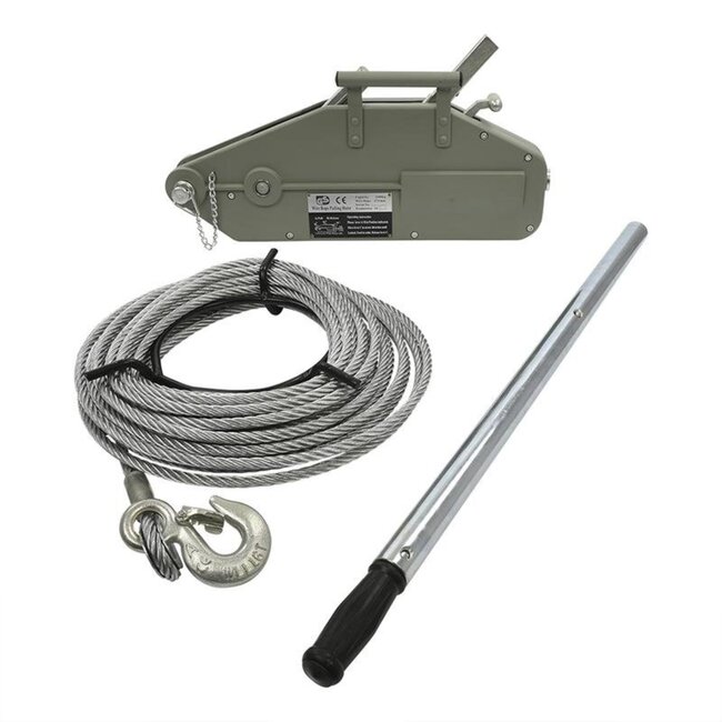 ProPlus Staaldraadtakel - 11 mm dikte - 20 meter lengte - 1600 kg capaciteit - Grijs