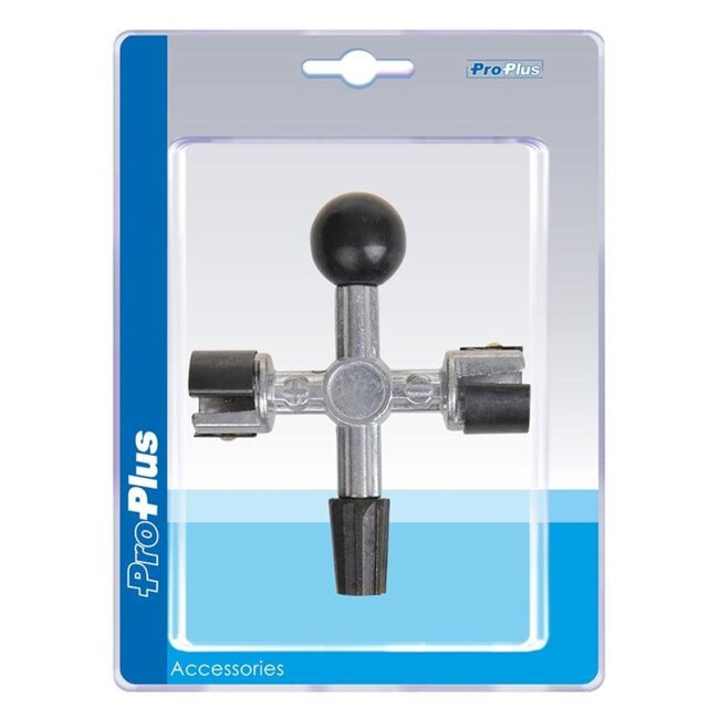 ProPlus Accupoolreiniger - 4-zijdig - Universeel - Verbeterde geleiding - 12.5 x 10.5 cm - Zilver