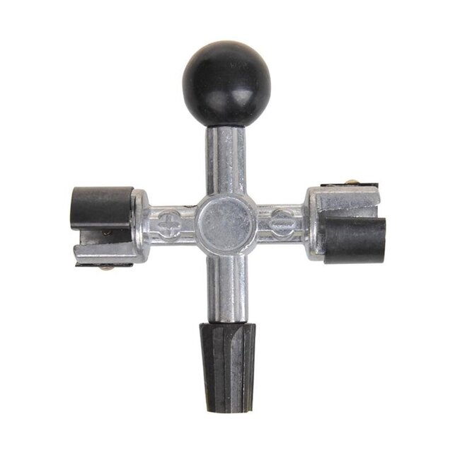 ProPlus Accupoolreiniger - 4-zijdig - Universeel - Verbeterde geleiding - 12.5 x 10.5 cm - Zilver