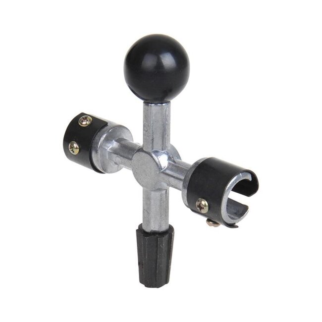 ProPlus Accupoolreiniger - 4-zijdig - Universeel - Verbeterde geleiding - 12.5 x 10.5 cm - Zilver