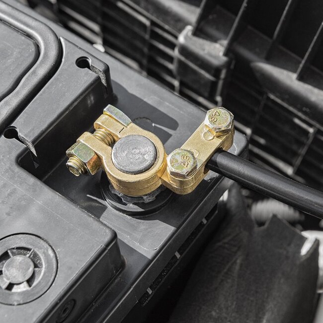 ProPlus Accupoolklem set - messing en staal - Ø 16-17 mm - goud - 2 stuks