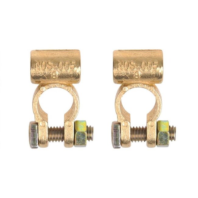 ProPlus Accupoolklem Set - Geschikt voor 35-50 mm² - Min en Plus Pool - Goud - Messing - Blisterverpakking