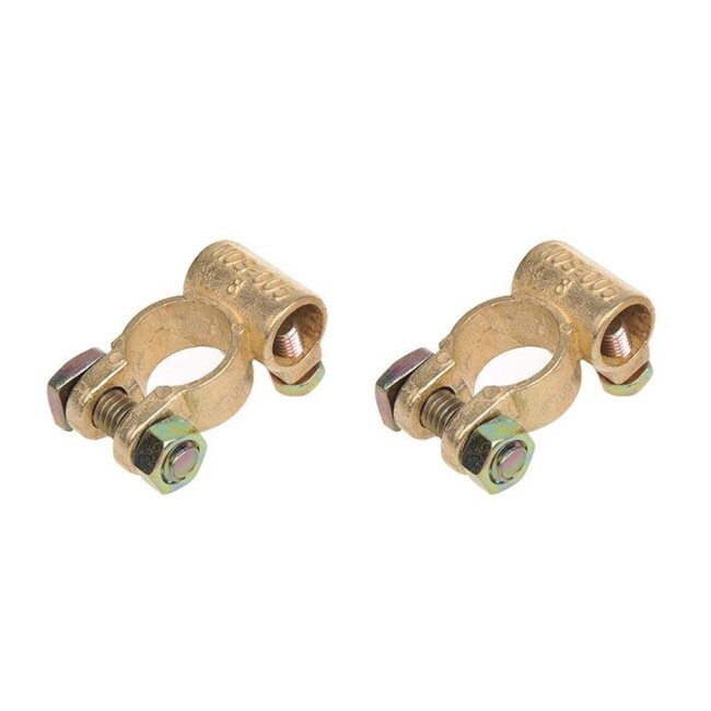 ProPlus Accupoolklem Set - Geschikt voor 35-50 mm² - Min en Plus Pool - Goud - Messing - Blisterverpakking