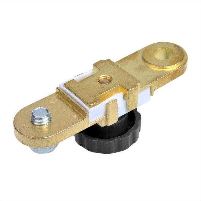 ProPlus Accupoolklem met stroomonderbreker - plat - Ø 10 mm - minpool - goud