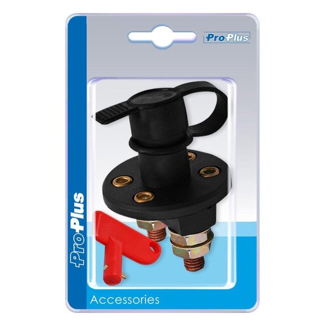 ProPlus Hoofdstroomschakelaar - Inbouw - 100 Ampère - 2-polig - Zwart/Rood - Voor Voertuigen