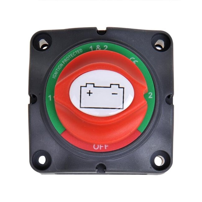 ProPlus Hoofdstroomschakelaar - 1-2-BOTH-OFF - 12-48 Volt - 275/1250 Ampère - Opbouw