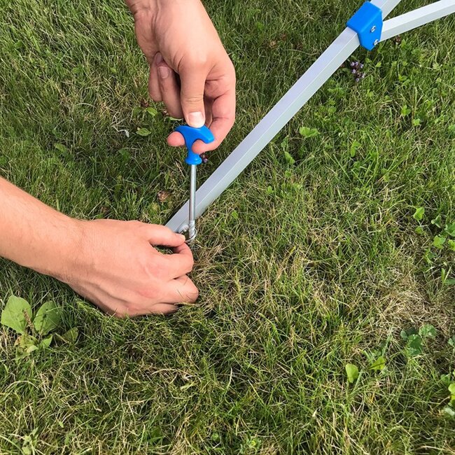 ProPlus Compacte 4-armige droogmolen - Ø 150 x 140 cm - Inclusief voet, haringen en draagtas