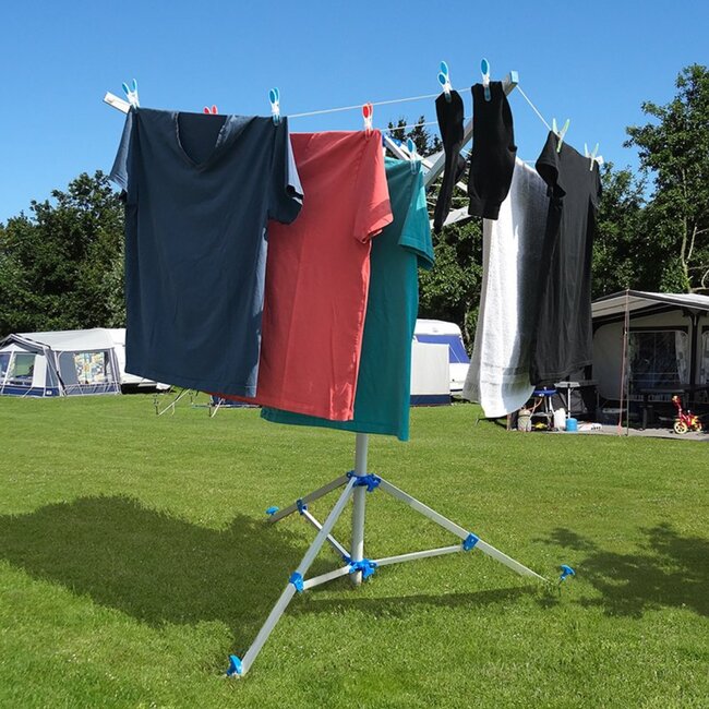 ProPlus Compacte 4-armige droogmolen - Ø 150 x 140 cm - Inclusief voet, haringen en draagtas