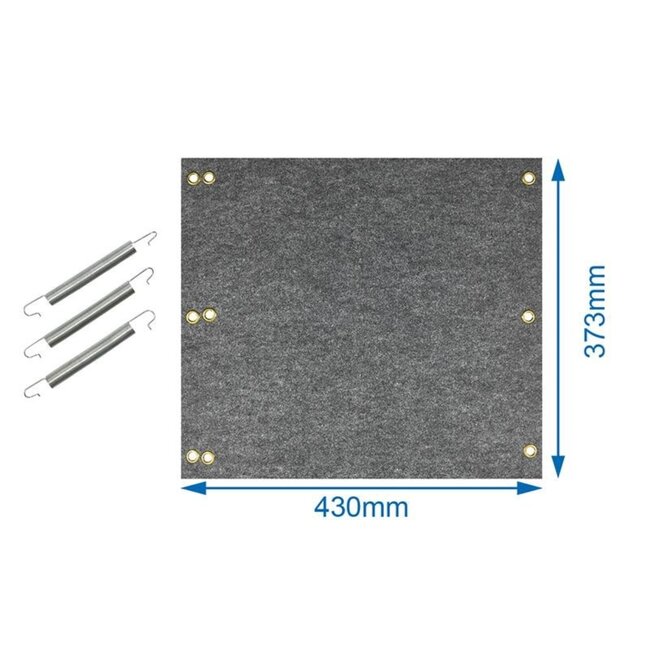 Pro Plus Mat voor Camper Opstapje - 430 x 370 mm - Spanveren - Grijs