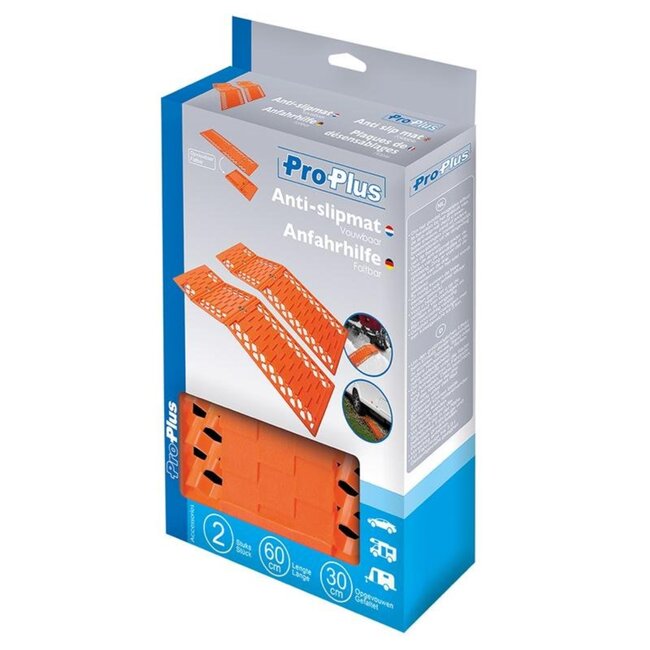 ProPlus Opvouwbare antislipmat - auto - 600 x 175 mm - oranje - set van 2