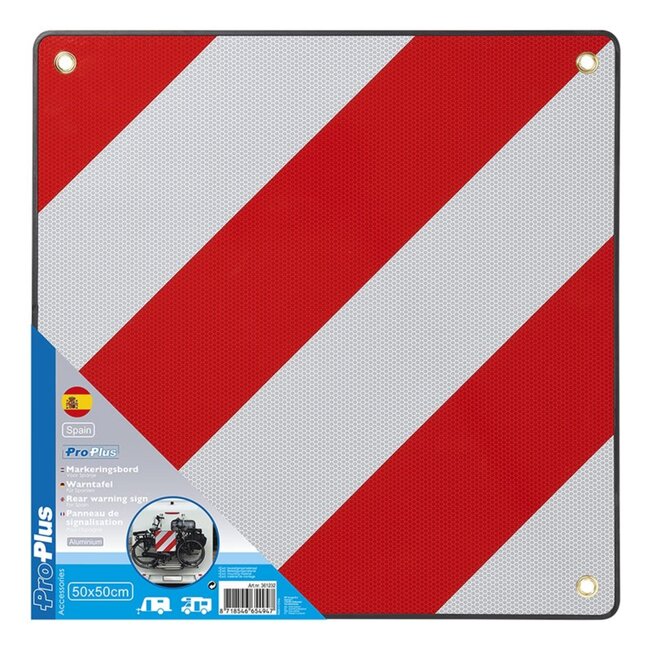 ProPlus Markeringsbord - Aluminium - Reflecterend - 50 x 50 cm - Rood-Wit