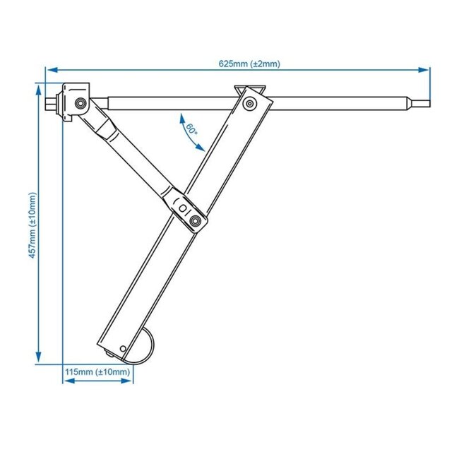 ProPlus Caravanhoeksteun - Standaard - Draagvermogen 500 kg - 568 x 280 x 457 mm
