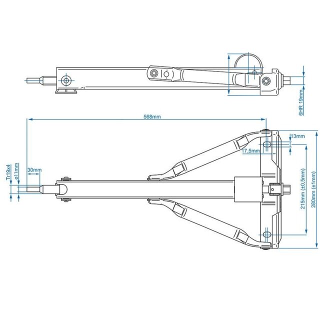 ProPlus Caravanhoeksteun - Standaard - Draagvermogen 500 kg - 568 x 280 x 457 mm