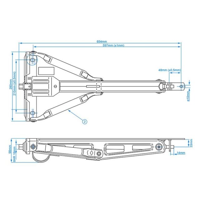 ProPlus Caravanhoeksteun - Standaard - Draagvermogen 600 kg - 654 x 280 x 545 mm