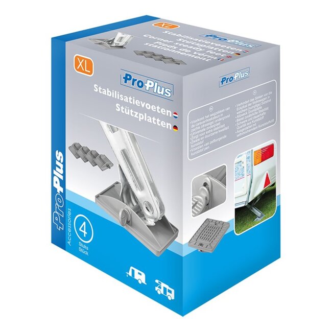 ProPlus Stabilisatievoeten XL - Zelfborgend - 175 x 140 mm - Grijs - Set van 4