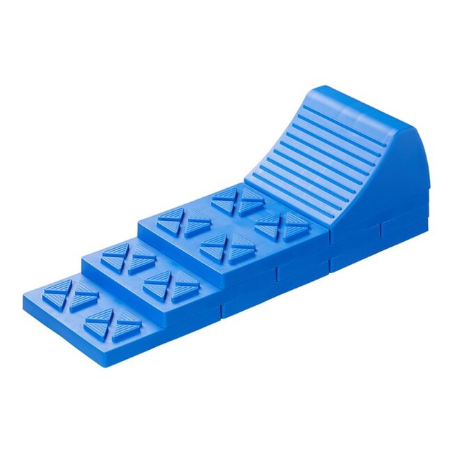 Pro Plus Oprijblok - Leveller - Multifunctioneel - Stapelbaar - Blauw - 9 delig