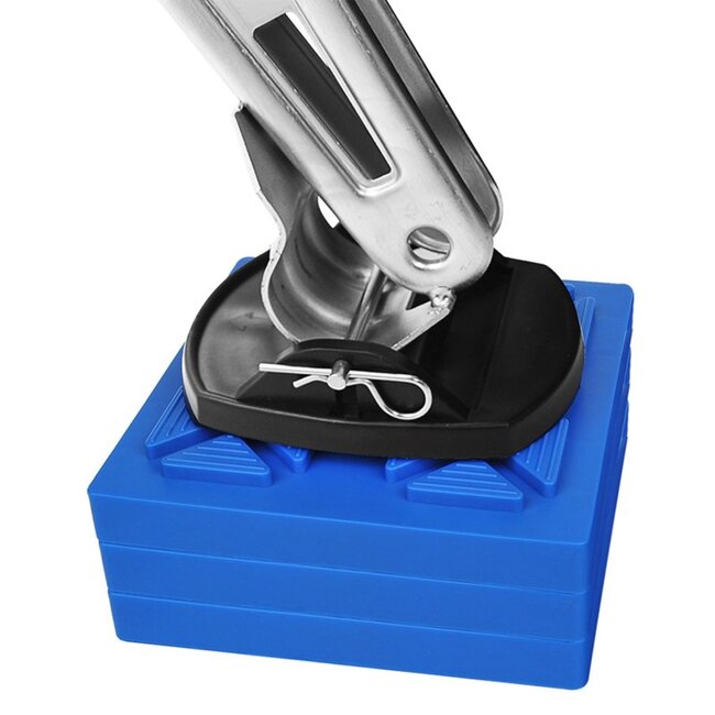 ProPlus Multifunctioneel stapelbaar oprijblok - 9-delig - blauw - 4 niveaus - lichtgewicht kunststof