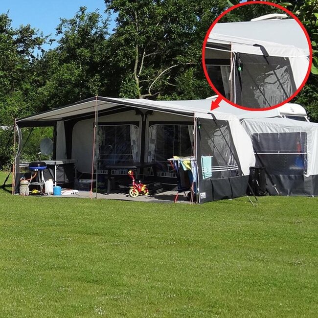 ProPlus Tentbeschermers voor stormband - universeel - klittenbandsluiting - set van 3 - zwart