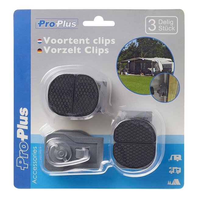 ProPlus Voortentclips - Universeel - Schroefloze Bevestiging - Nylon - Set van 3